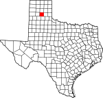 Map of Texas highlighting Armstrong County